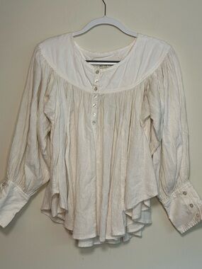 Free People Blouse Long Ballon Sleeve size M